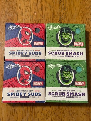 Dr Squatch Marvel Spiderman Hulk 4 Pack