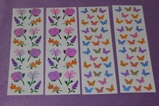Mrs. Grossman's LOT of 4 Strips RARE Vintage Opal Flowers Butterfly Stickers