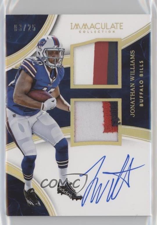 2016 Panini Immaculate Gold 3/25 Jonathan Williams #JW RPA Patch Auto RC 17k5