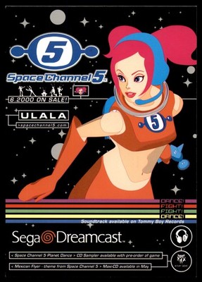 Advertisment Postcard Space Channel 5 Sega Dreamcast Game