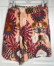 Scotch  Soda Women's Sun Ray Jacquard Mini Skirt Sz S Asymmetrical Hem Vacation