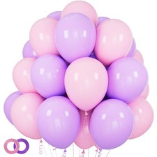 Pink and Purple Balloons 100 Pack 12 inch Light Pink Purple Latex Balloons fo...