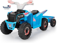6V Electric Kids Ride on Toy Car with Trailer, Toddler 4 Wheeler Powered Vehicle