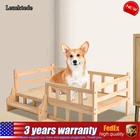 Solid Pine Wood Pet Bed Frame Elevated Fence Dog Cat Bed Rounded Corners New