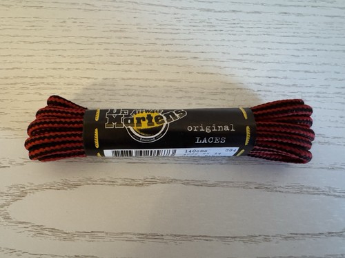 Dr Martens Original Black And Red Round 140cm 8-10 Hole Boot Laces - Brand New - Picture 3 of 5