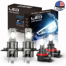 For Nissan Cube 2009-2014- H4 H11 LED Headlight Fog Light Combo Bulbs Kit