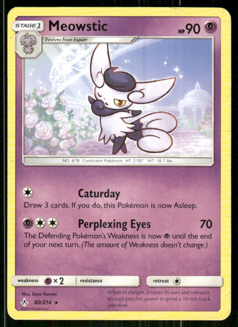 Meowstic 80/214 Rare Unbroken Bonds Pokemon MP