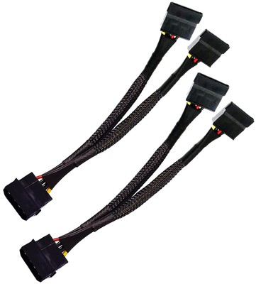 4 Pin Male IDE Molex to Dual 15 Pin Female SATA Power Splitter Converter Adap...