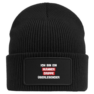 Beanie mit Patch Ich bin ein Männergrippe überlebender Geschenkidee Ich bin ein 