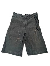 Adio Footwear Mens Vintage Cargo Shorts Size 34 Black Y2K Skate Skater Loose Fit