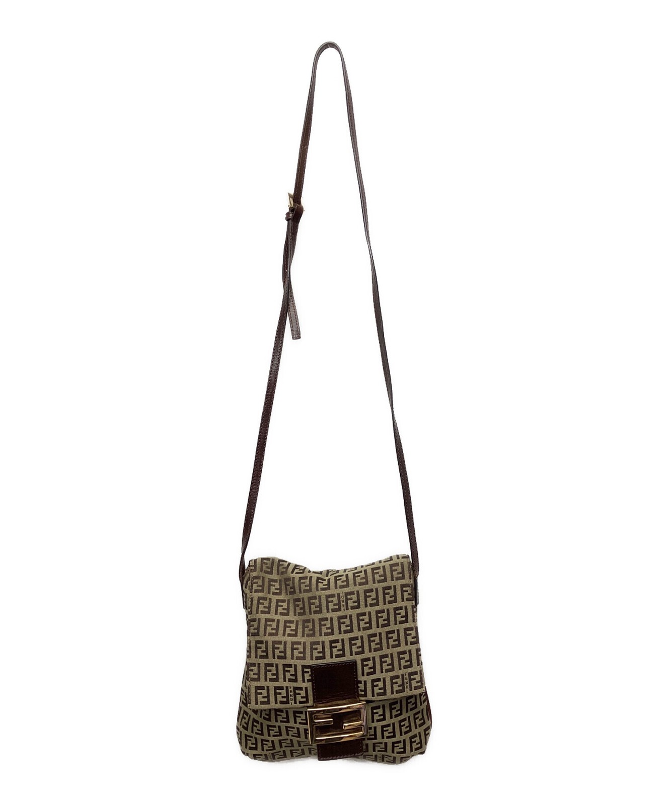FENDI Shoulder bag Zucchino Mamma FF Logo Hardware Brown Vintage Auth From Japan image 2