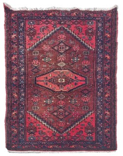Genuine Hand Knotted Vintage Tribal Hamidoun Wool Area Rug 6.1 x 3.5 Ft
