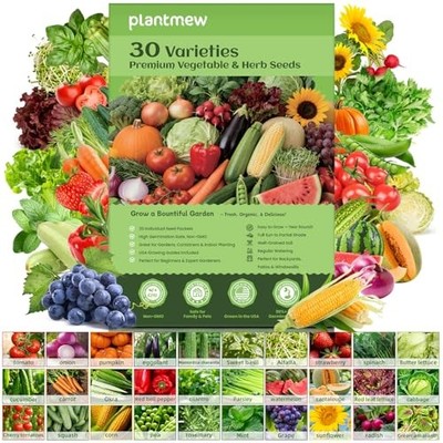 【Seed Vault】 Heirloom Vegetable Seeds Planting Kit - 15,000+ Non-GMO Seeds for 