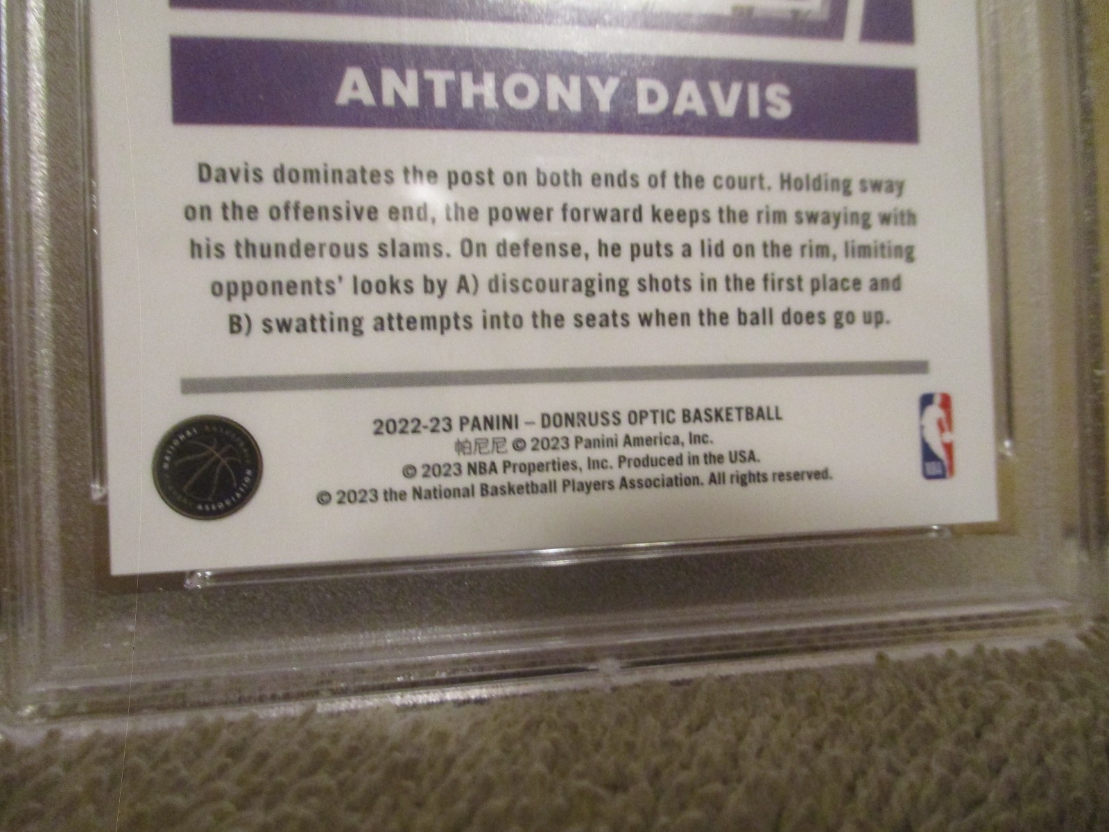 2022-23 OPTIC ANTHONY DAVIS #6 ELITE DOMINATORS GOLD PRIZM 9/10 PSA 10 GEM MINT! view 15