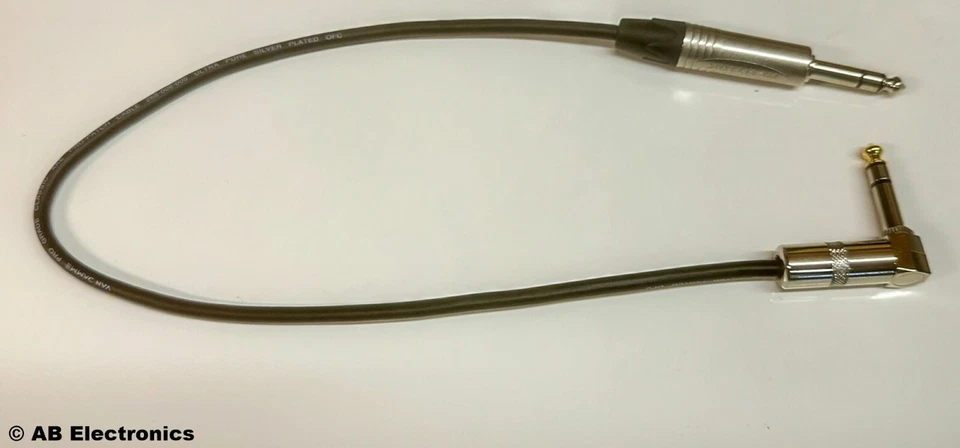 TRS Jack Angled/Straight Patch Lead Thin VAN DAMME CABLE Foot Pedal,Effects