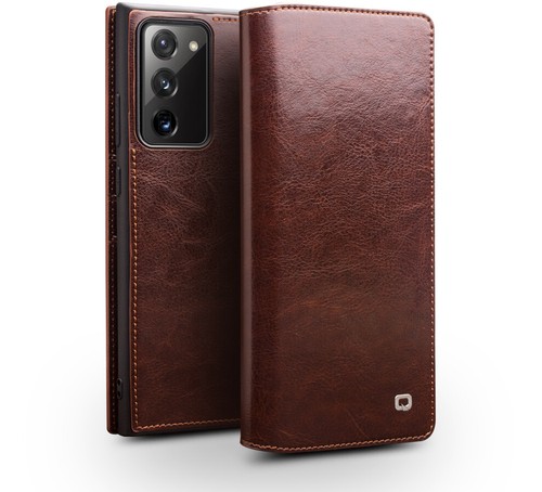 Funda tipo billetera abatible de cuero genuino Qialino para Samsung S22 S23 S24 S25 Ultra - Imagen 12 de 14