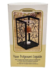 NOB Florasense Black Iron Simmer Glass Vase For Liquid Potpourri Oil India