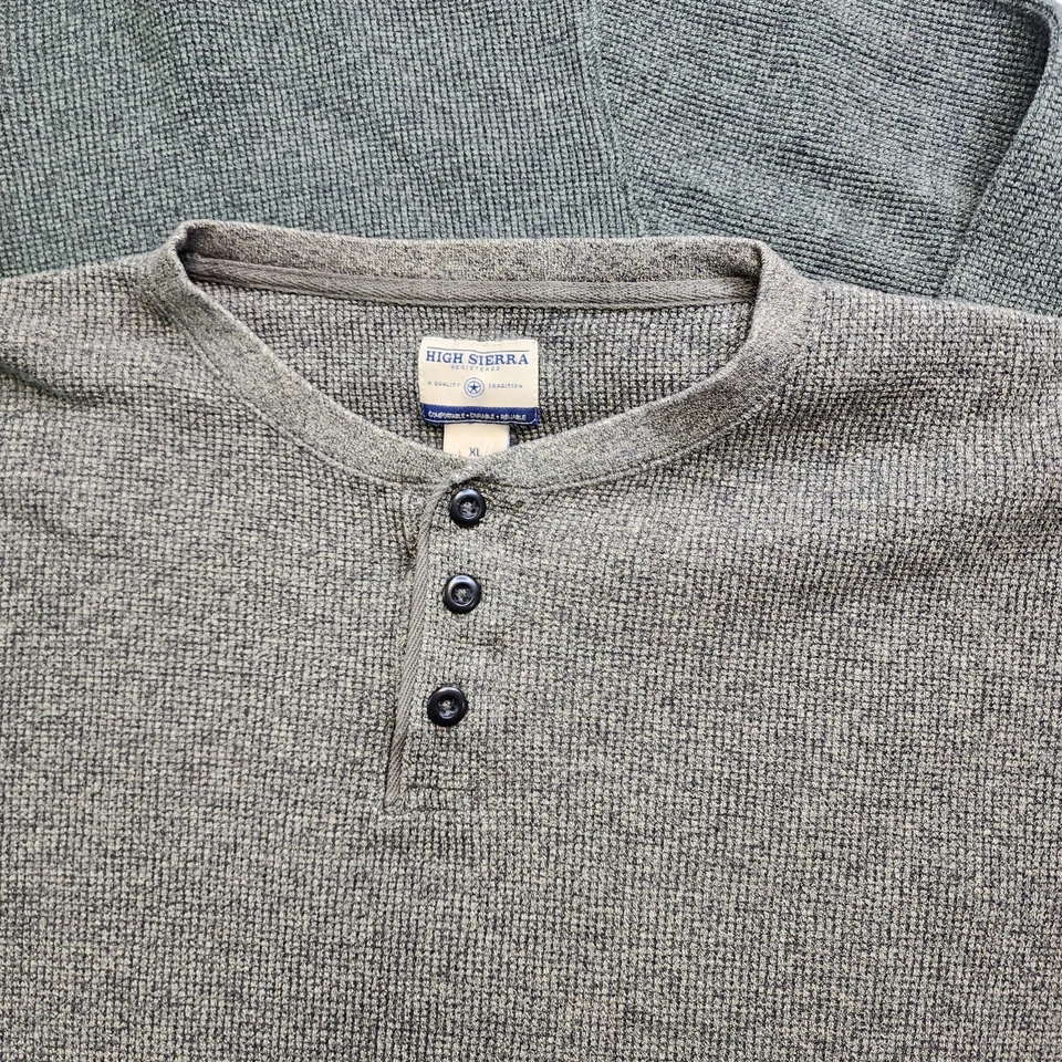 2pc LOT High Sierra Henley XL Dexter Kill Shirt Thermal Knit Button 1/4 Outdoor - Image 3 of 4