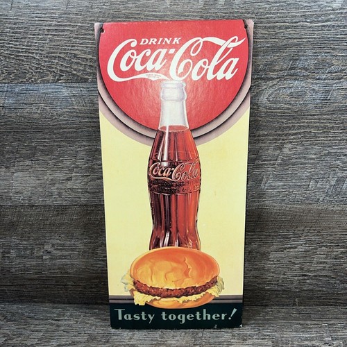 Cardboard Coca-Cola "Tasty together!" Burger & a Coke 1991 Nostalgia Inc