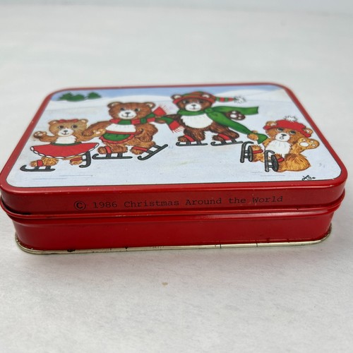 Christmas Around the World 80s Tin Box Playing Cards and Score Pads Vintage NOS - Picture 4 of 12