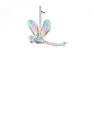 Kurt Adler Christmas Ornament Clear Acrylic Iridescent Dragon Fly Suncatcher