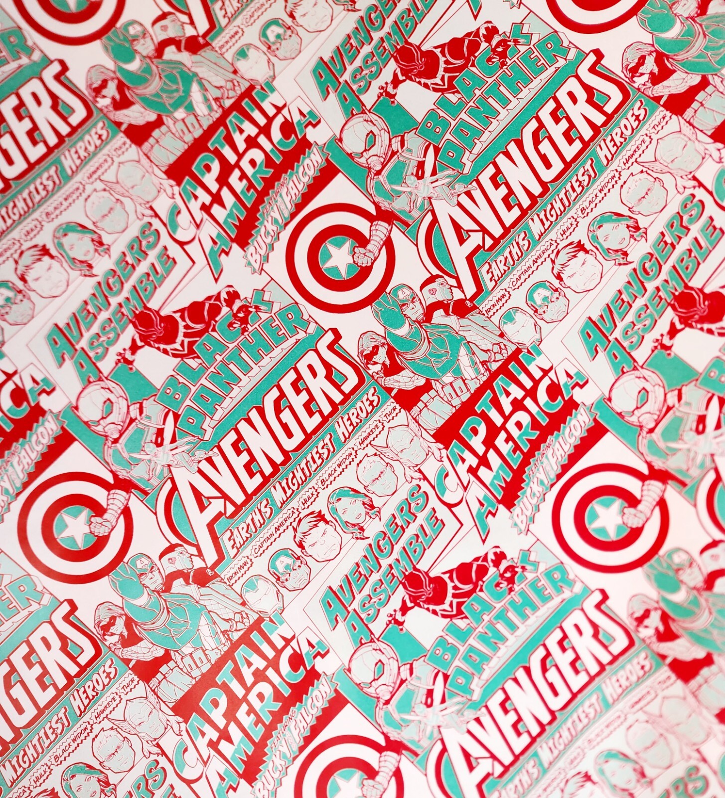 Avengers Gift Wrap Set, Paper And Ribbon, see description. Wrapping Paper 