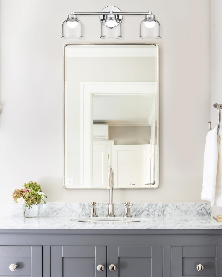 Chrome Bathroom Vanity Light HWH 3Light LED Bathroom Lights Over