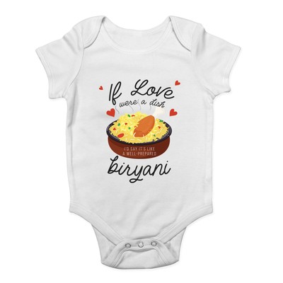 Funny Love Baby Grow Vest Dish Like a Biryani Bodysuit Boys Girls Gift
