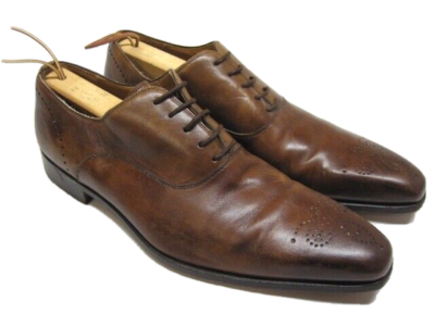 Magnanni Polanco Medallion Toe Brown Leather Oxford Dress  display picture 1