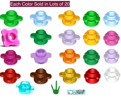 Lego Flower 4 or 5 Petals Fruit Plant Ornament Plate Round Decoration X20 U Pick