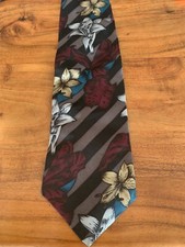 Stafford 100% Silk Floral Striped Tie Made In USA