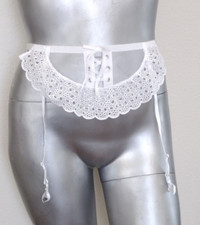 NWT Victoria's Secret Dream Angels Garter Belt Eyelet White Mesh Size XS/S XP/P