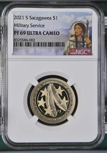 2021 S Sacagawea Dollar $1 Military Service NGC PF69 Ultra Cameo