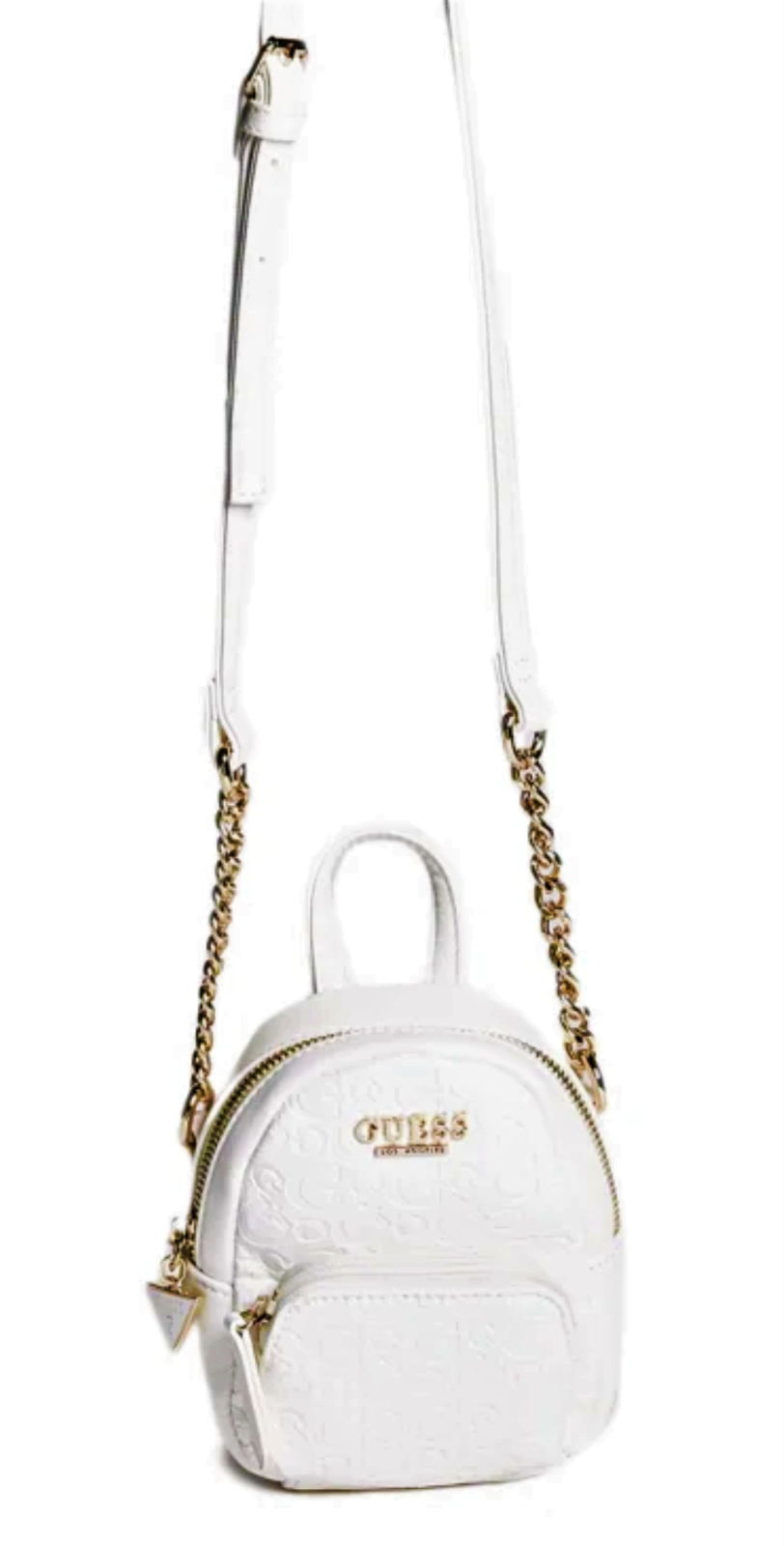 GUESS Evan MINI LOGO CROSSBODY SHOULDER BAG HANDBAG White Leather BNWT