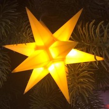 LED Mini-Stern gelb 9cm klein Adventsstern Weihnachtsstern Stern Leuchtstern Neu