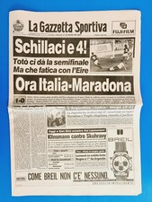 Gazzetta Dello Sport July 1 1990 Italia 90 - Italia - Irlanda 1-0 Schillaci Eire
