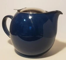 Zero Japan Marine Blue Universal Round Teapot 2 Cups Capacity About 4.5" Tall.