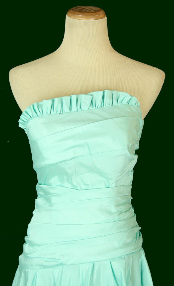 NWT Dusk Collection By Sheila Yen Aqua Prom Formal Long Dress Ball Gown  Size