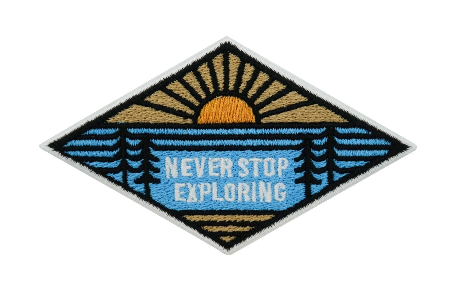 "Never Stop Exploring" Patch zum Aufbügeln | Berge und Sonne Patches, Abenteuer