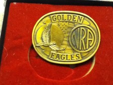Vintage NRA GOLDEN EAGLES Belt Buckle Brass National Rifle Association NEW