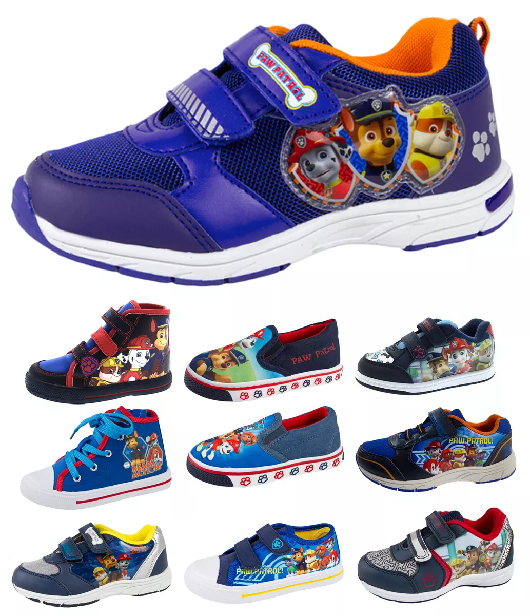 Paw Patrol Trainers Skate Canvas Pumps Boys Tops Ankle Boots Kids Size |