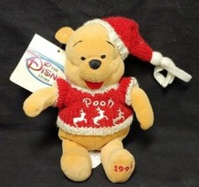 8" Brand New Disney Store Plush Beanie - Winter Sweater Pooh Christmas NWT Rare