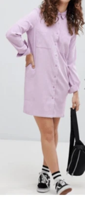 Robe Daisy Street en Coton Velours Côtelé Fin Lilas T.S NEUVE+ETIQUETTE - Photo 1/4