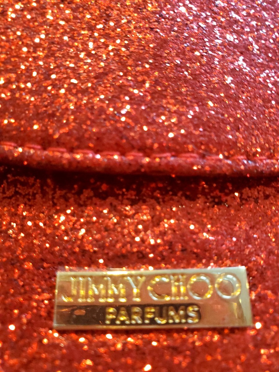 Jimmy Choo Parfums Red Shimmer Glitter Clutch Crossbody Evening