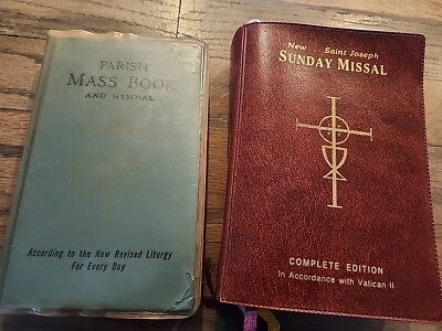 LOT  St. Joseph Sunday Missal 1999 Red Leather & 1966 Parish Mass Book