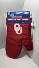 Oklahoma Sooners Team Oven Mitt and Pot Holder Set Official Collegiate Licensed
