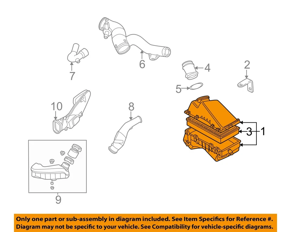 Conjunto de limpador de ar usado serve: 2003 Volkswagen Beetle 2.0 grau A - Imagem 3 de 4