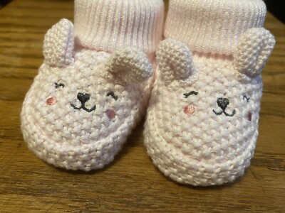 Carters Newborn Baby Booties Crib Shoes Pink Bunnies or Bears