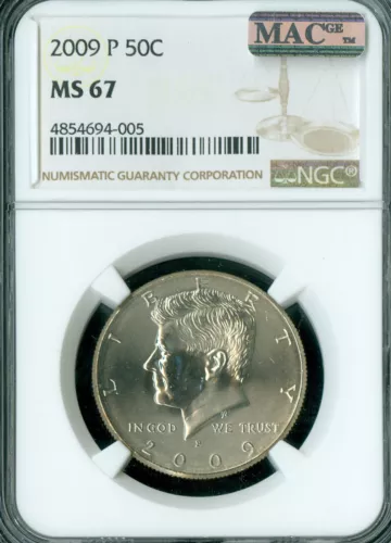 2009 P KENNEDY HALF DOLLAR NGC MS67 PQ FINEST BUSINESS STRIKE MAC SPOTLESS *