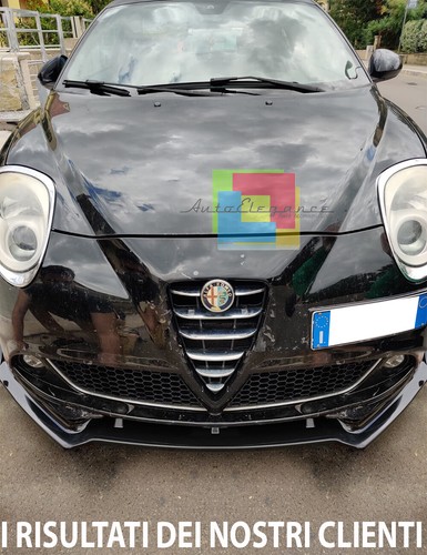 0079 SPLITTER ALFA ROMEO MITO KLINGE UNTER STOßSTANGE VORNE SCHWARZ GLÄNZEND ABS - Bild 8 von 24